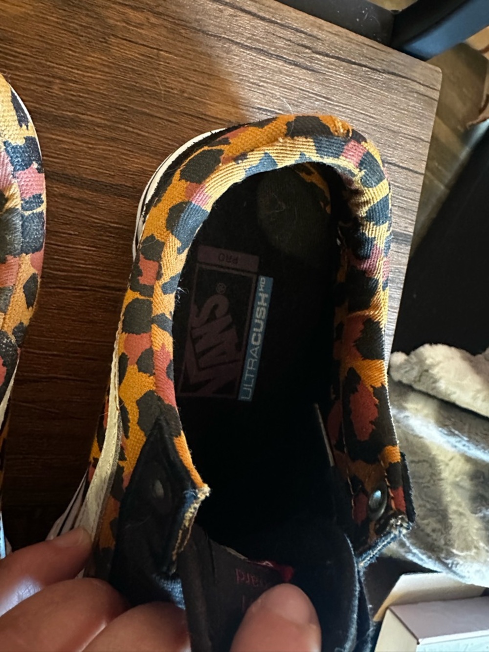 Vans Old Skool Leopard Print Low-Top Sneakers - Black & Orange - Picture 5 of 8
